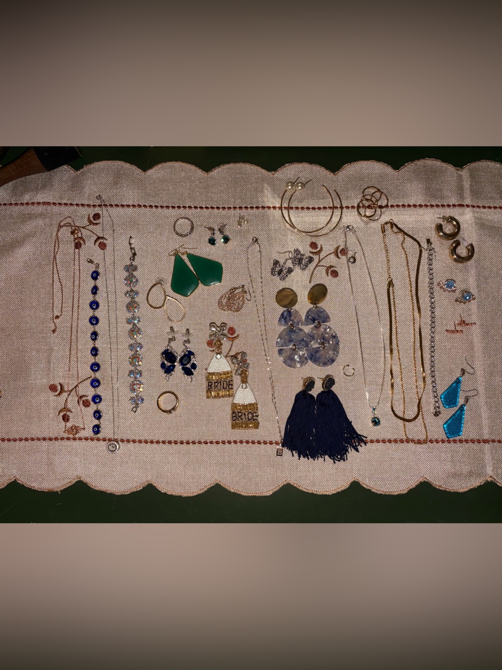 Mixed Women's Jewelry Set — Blue, Green, Gold Accents